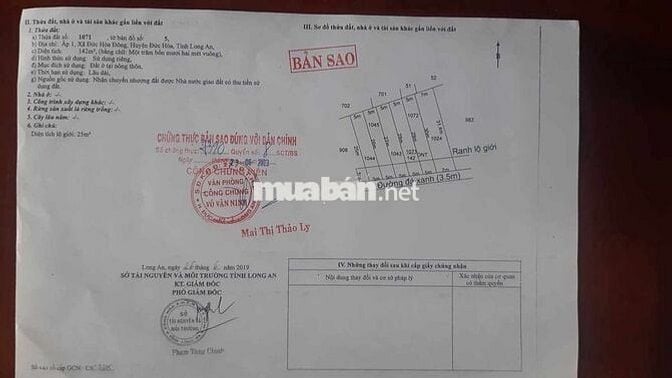 Bán đất gần đường ĐT 824, Đức Hoà Đông, 1,25 tỷ, 142 m2