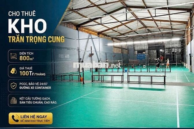 Cho thuê kho Trần Trọng Cung – 800m² – container 24/7 – kho kiên cố