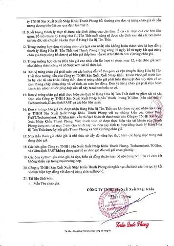 CHÀO GIÁ CẠNH TRANH THANH LÝ HÀNG HÓA BỊ TỔN THẤT