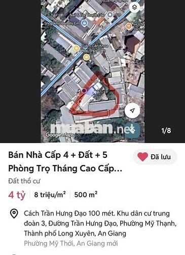 Bán nhà cấp 4 sân vườn- 5 phòng trọ tháng sạch đẹp