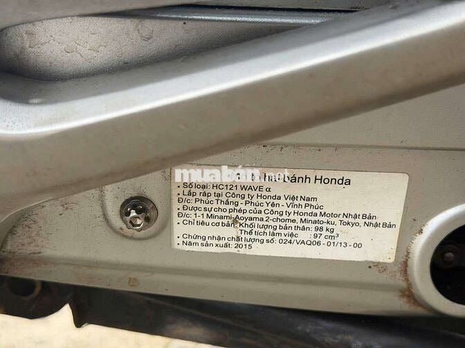 Honda Wave Alpha 2015 Trắng 97cc