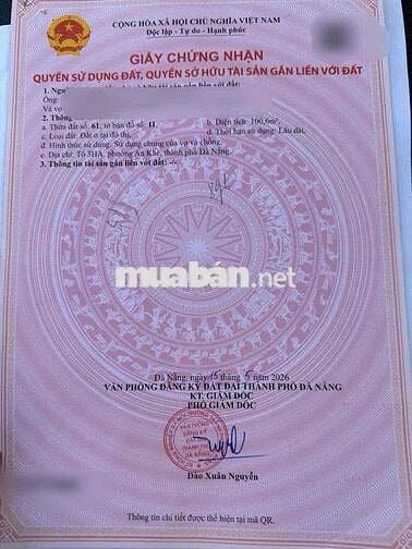 Bán đất 2 mặt kiệt 4m - Trường Chinh - Đà Nẵng