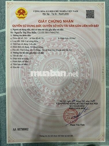 Chính chủ kẹt tiền cần bán nhanh lô đất 3 mặt tiền ngay đại học FPT