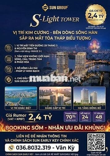 2,1TỶ CHO CĂN HỘ SLIGHT TOWER TRUNG TÂM ĐÀ NĂNG VIEW PHÁO HOA SÔNG HÀN