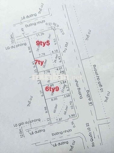 BÁN 3 LÔ ĐẤT GÓC MẶT TIỀN ĐƯỜNG QUÁN TRE- TRUNG MỸ TÂY GIÁ TỐT