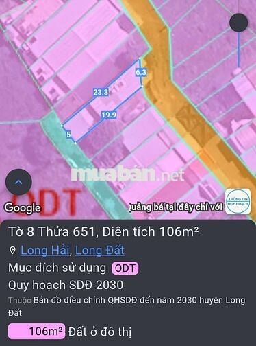 Chính chủ bán gấp đất tặng nhà hoàn công tt Long Hải gần biển gần chợ