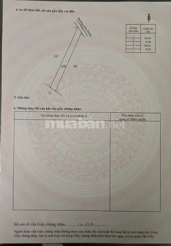 Bán thửa 148 tờ 41 Phú Hoà.550 triệu
