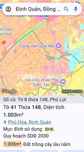 Bán thửa 148 tờ 41 Phú Hoà.550 triệu