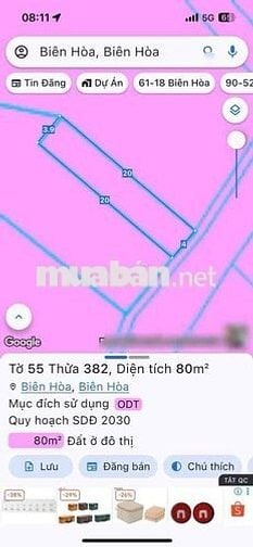 Đất 80m2 (4x20) thổ cư 100% gần nhà hàng Hồ Một