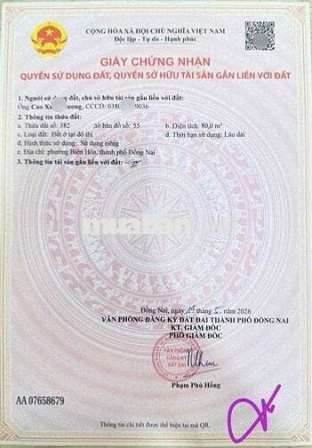 Đất 80m2 (4x20) thổ cư 100% gần nhà hàng Hồ Một