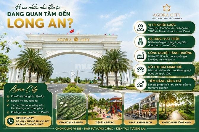 Lô đất giá tốt tại dự án Agora City - Thủ Thừa Long An 