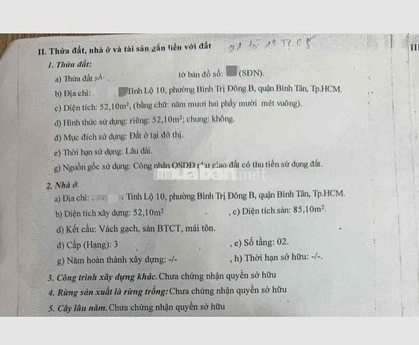 Bán Nhà Chợ Da Sà K0 Lộ Giới -52m2-2 Tầng Đúc- Hẻm 4 Mét-Hoàn Công Đủ