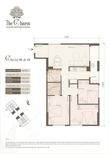 CHÍNH CHỦ (MIÊN TG) CHO THUÊ CĂN A2311 THE CHARM - AN HƯNG