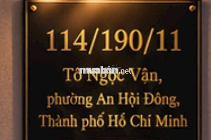 Cho thuê nhà địa chỉ 114/190/11 Tô ngọc vân, phường 16, gò vấp