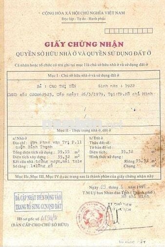 MT 294 Phan Văn Trị, P. Bình Lợi Trung (Q.Bình Thạnh cũ) -Đất thực tế