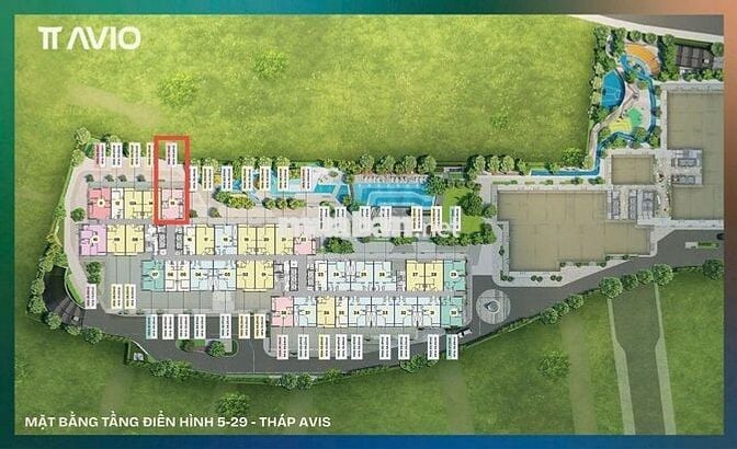 Chủ thiện chí sang nhượng giá HĐ - Căn góc view hồ bơi tại TT AVIO