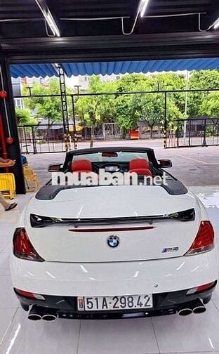 BMW 650i V8 4.8Lit Trắng Xe mui trần