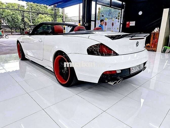 BMW 650i V8 4.8Lit Trắng Xe mui trần