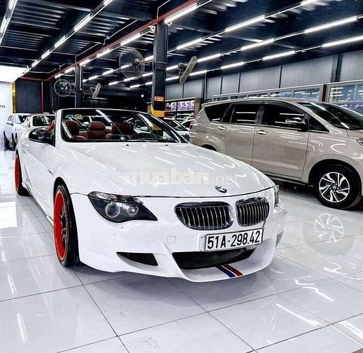 BMW 650i V8 4.8Lit Trắng Xe mui trần