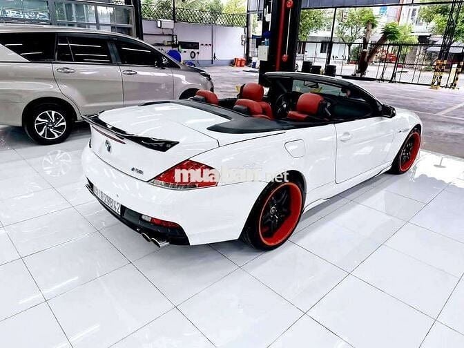 BMW 650i V8 4.8Lit Trắng Xe mui trần