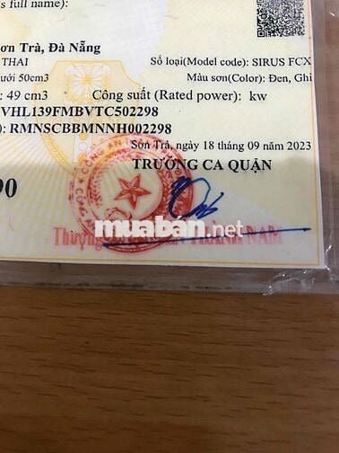 Sirius 50 cc 2023 CCCD Chính chủ 43 Đà Nẵng