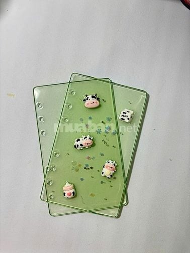 Bìa resin dưa hấu - hồng pastel - bò sữa