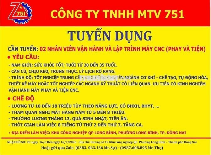 01 NHÂN VIÊN KỸ THUẬT HOÁ HỌC, NHÂN VIÊN CNC