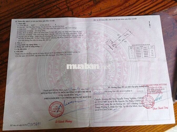 Khu dân cư xã tân phú trung củ chi mặt tiền đường nhựa 1ty2