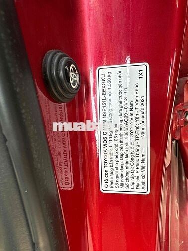 Toyota Vios G 2021 Số tự động 5 chỗ Đỏ