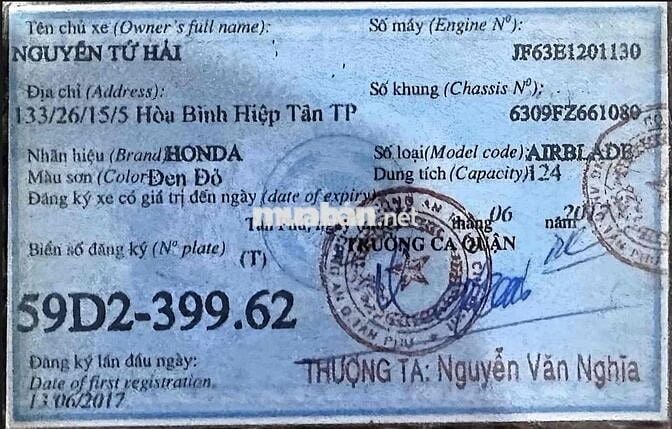 Honda Air Blade 2017 Đen Đỏ 124cc