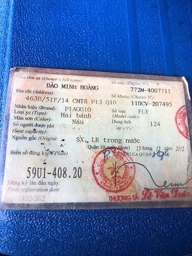 Piaggio Fly 2012 màu Nâu Trong nước