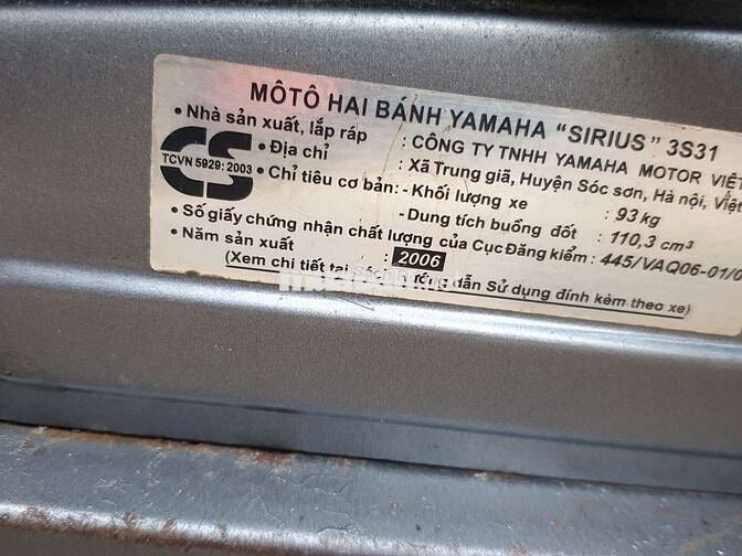 Yamaha Sirius 2006 Đen, Bạc Thái Lan