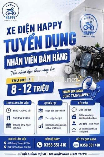 *** NHÂN VIÊN BÁN HÀNG, KỸ THUẬT XE ĐIỆN