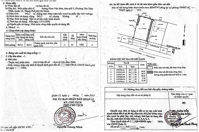 Bán Khu Đất 1.087m3 thổ cư Mặt tiền Phan Văn Hớn, P Tân Thới Nhất