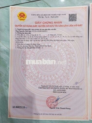 Hà Huy Giáp 1/ vào 30m ngay ngã 3 chợ đường