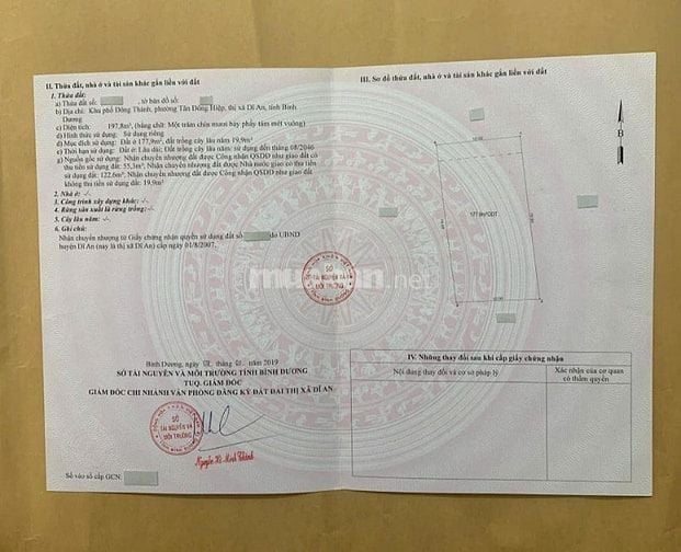Chính chủ bán đất 198 m2 giáp Thủ Đức, giá tốt-Ngã 3 Cây Điệp,Dĩ An,BD