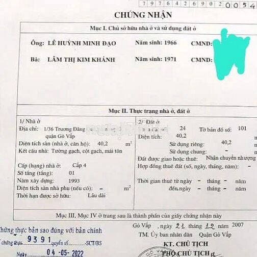 Chính chủ bán nhà cấp 4, hẻm 6m thông Phú Nhuận, nở hậu phong thủy. 