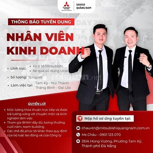 Tuyển dụng tư vấn bán hàng tại Mitsubishi Savico 