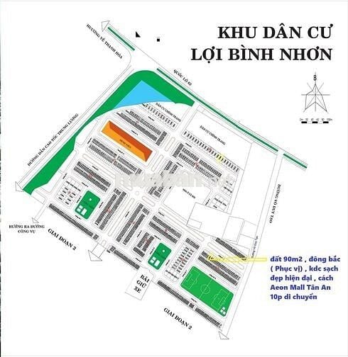 Đất nền KDC Lợi Bình Nhơn, đã có sổ , vị trí ngay TTHC và  AeonMall