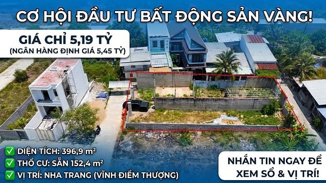 Đất 2 MT Nha Trang chỉ 5 tỷ 190- Ngân hàng cho vay đến 3,5 tỷ