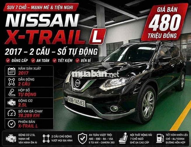 Nissan X-Trail L 2017 Tự động Đen