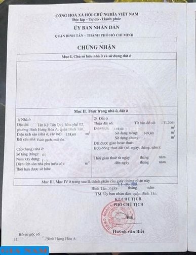 BÁN NHÀ GÓC 2 MẶT TIỀN KINH DOANH : 979 TÂN KỲ TÂN QUÝ - P. BHHA