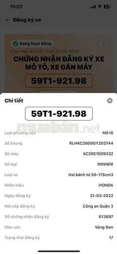 Honda Winner V1 2016 Đen 60.3