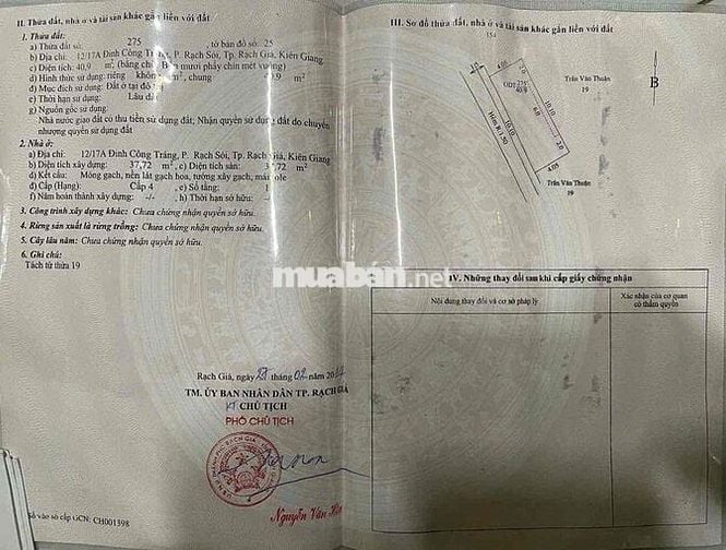 Nhà Ở Ngay Trung Tâm Thương Mại Rạch Sỏi