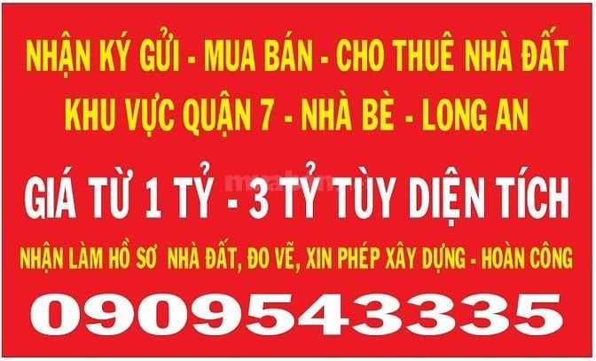 Bán lô đất đường Lê Văn Lương ngay gần BV Nhà Bè