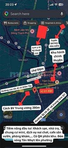 1170m2 khu trung tâm Tân Nhựt (sẵn 170m2 thổ cư)