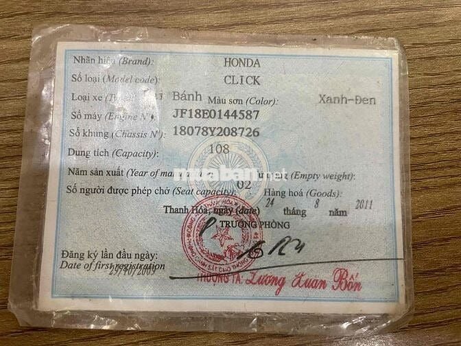 Chính chủ bán xe Honda Click Play 2011 Xanh-Đen