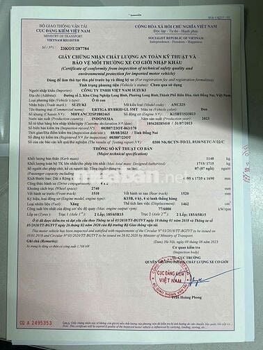 Suzuki Hybrid Ertiga 2023 Số sàn Đen