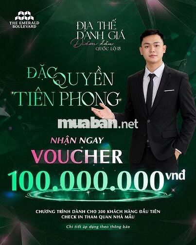 Vốn Ban Đầu 400Tr Ký VBTT Sở Hữu Căn Hộ 2PN2WC The Emerald Boulevard