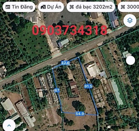 Bán đất mặt tiền 43x205m đường Xà Bang - Láng Lớn